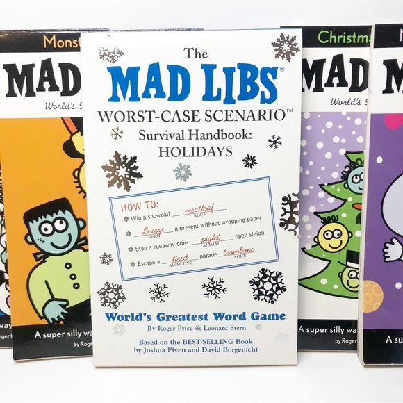Mad Libs for Kids 5 Book Bundle 3 Christmas, 1 Halloween, 1 Outer Space (NEW) - Picture 1 of 8